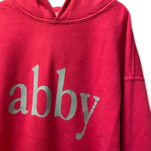 ABBY EUC GIRLS PINK ABBY HOODED SWEATSHIRT HOODIE SUMMER CASUAL HOODIES SIZE L - Picture 2 of 3